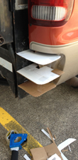 cardboard mock up of fins